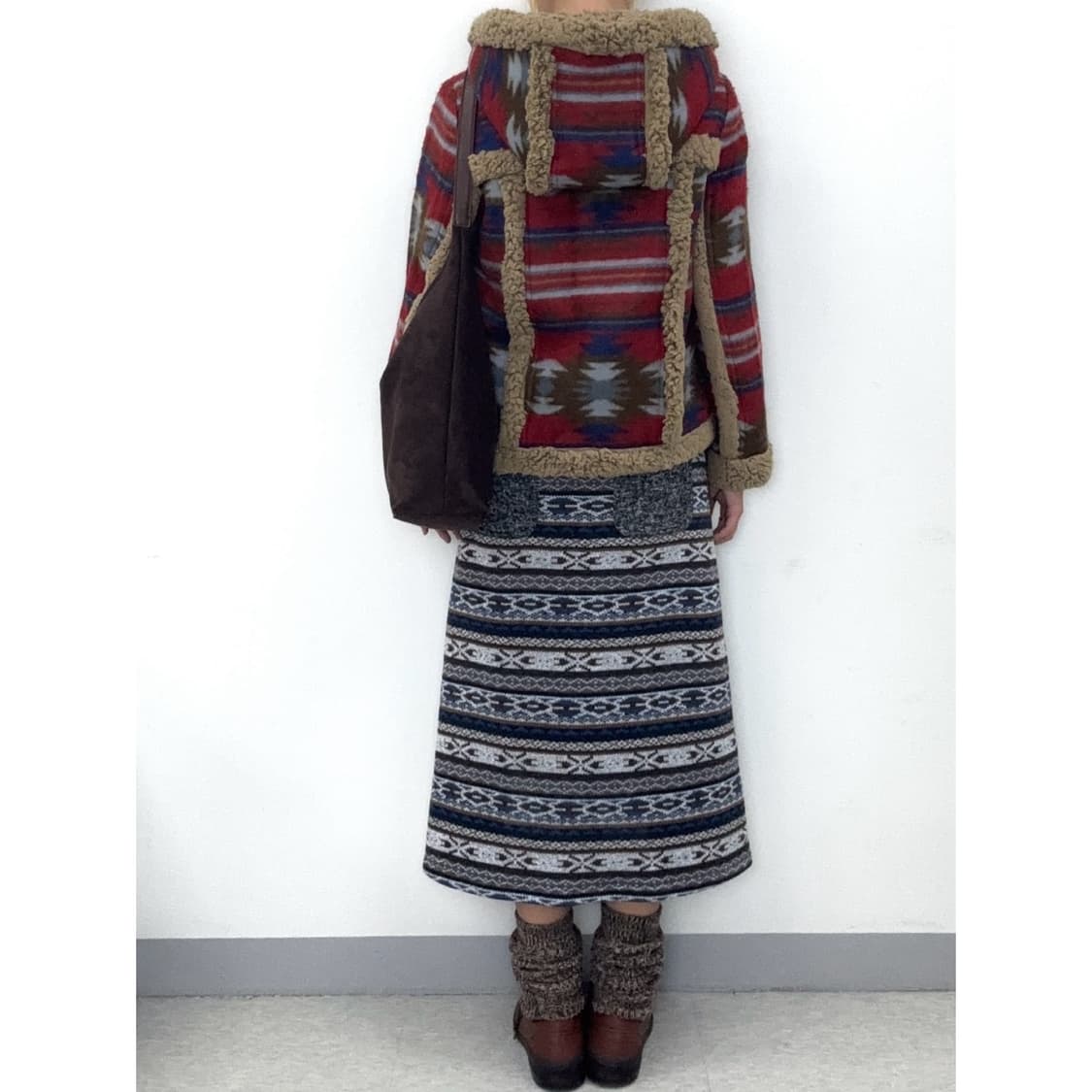 빈티지 노르딕 히피 더플 자켓 무스탕 상품이미지6