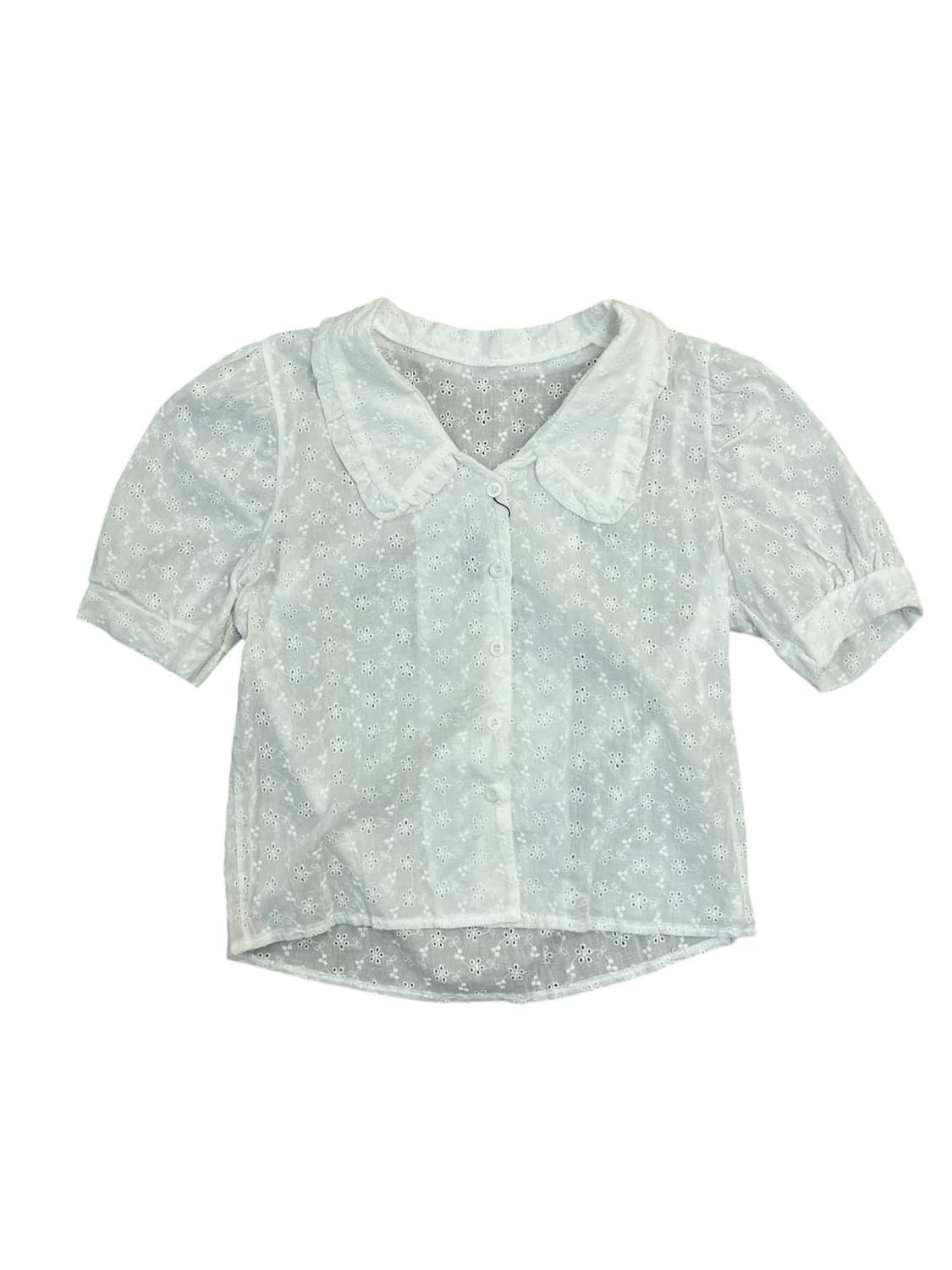 빈티지 카라 반팔 블라우스 화이트 #csz3749 상품이미지3