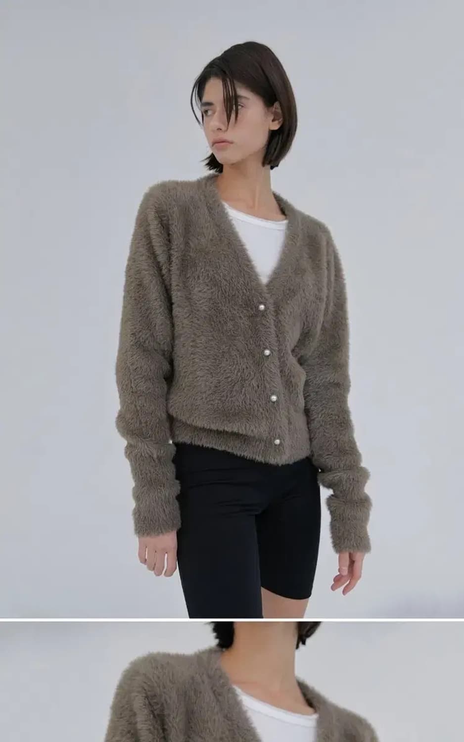 헤더먼트 그래니 펄 가디건 코코아 상품이미지2