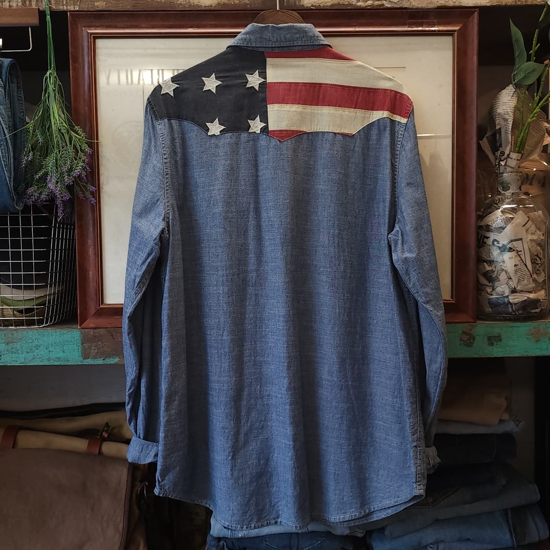폴로 데님앤서플라이 성조기 샴브레이 워크셔츠 L 상품이미지3