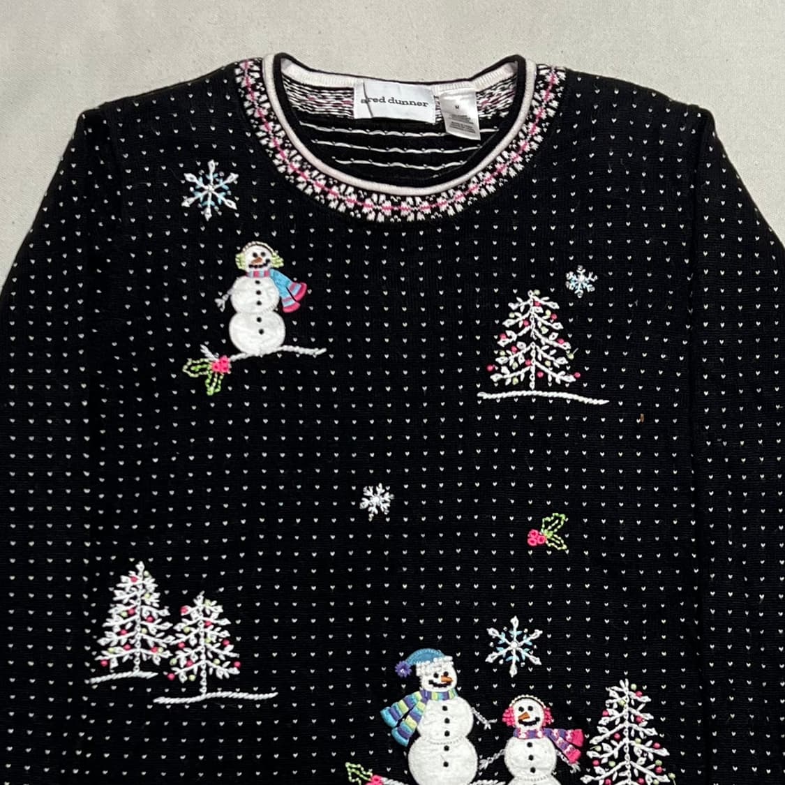 M 알프레드 더너 블랙 크리스마스 크루넥 니트 상품이미지1