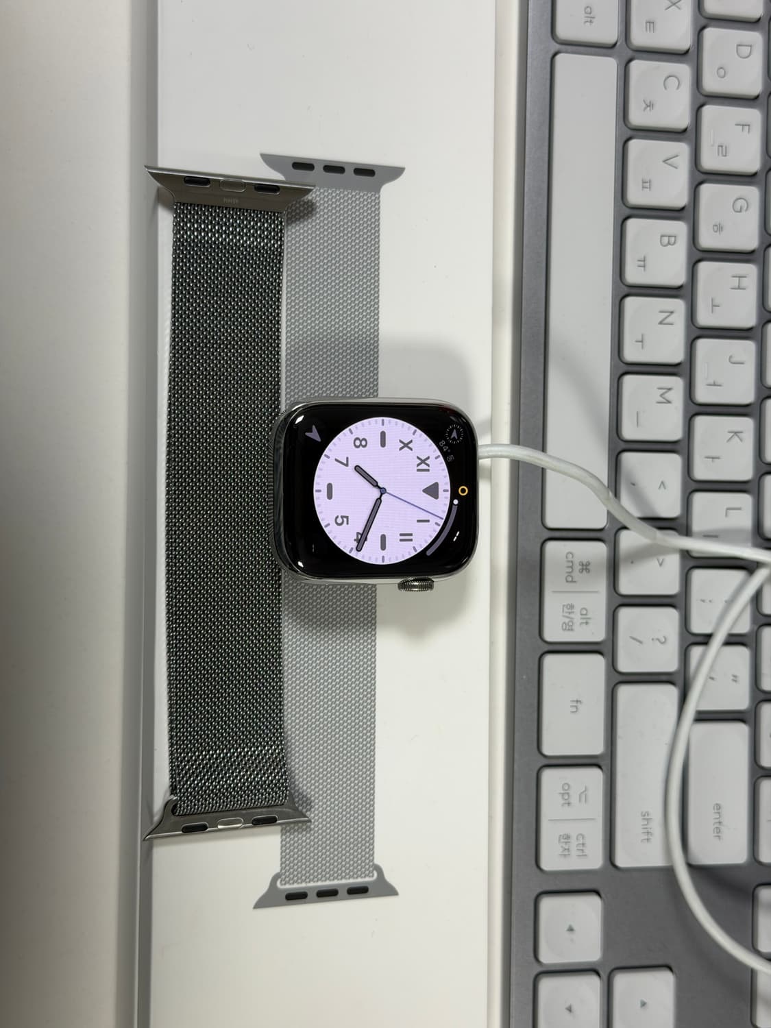 애플워치7 45mm  실버 스테인리스 셀룰러 풀박스 상품이미지1