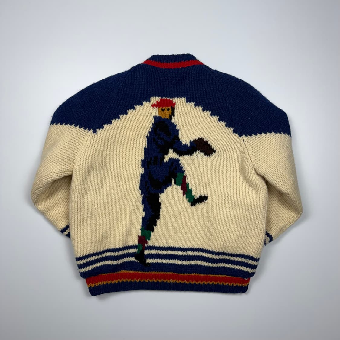 (105) 빈티지 베이스볼 셔틀랜드울 코위찬 자켓 상품이미지1