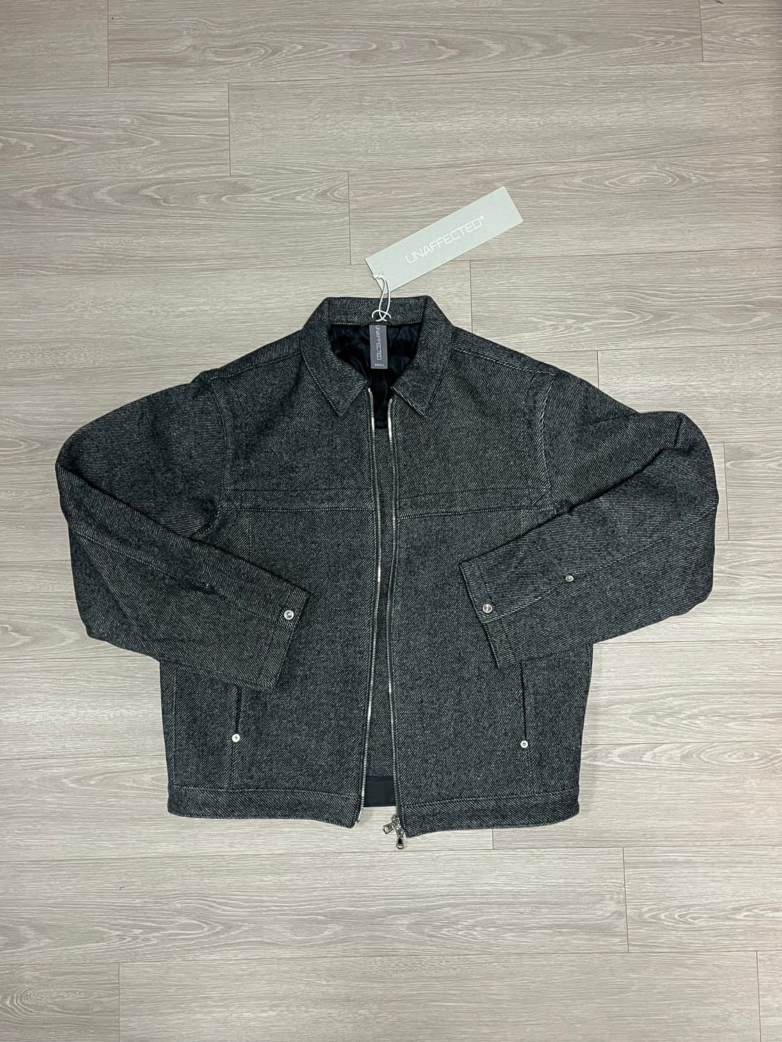 (새상품) 언어펙티드 UNAFECTED 울 헤링본 트러커 자켓 상품이미지1