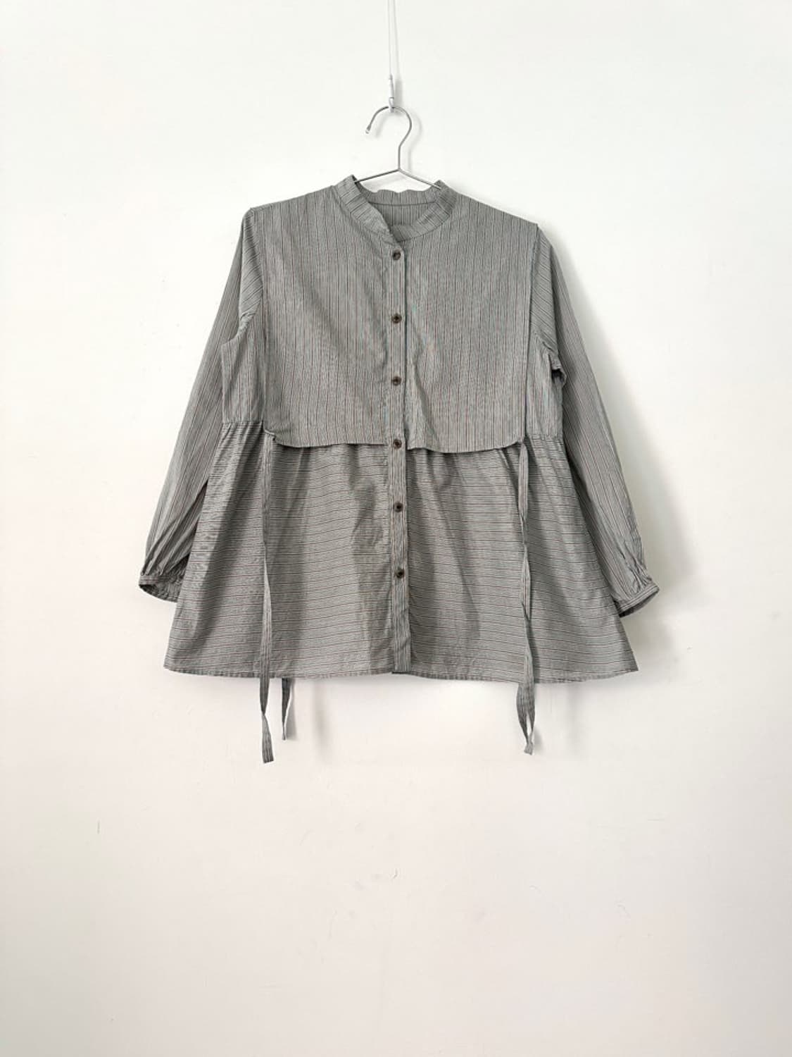 Liliane Burty Éclat wrap tie check blous 상품이미지4