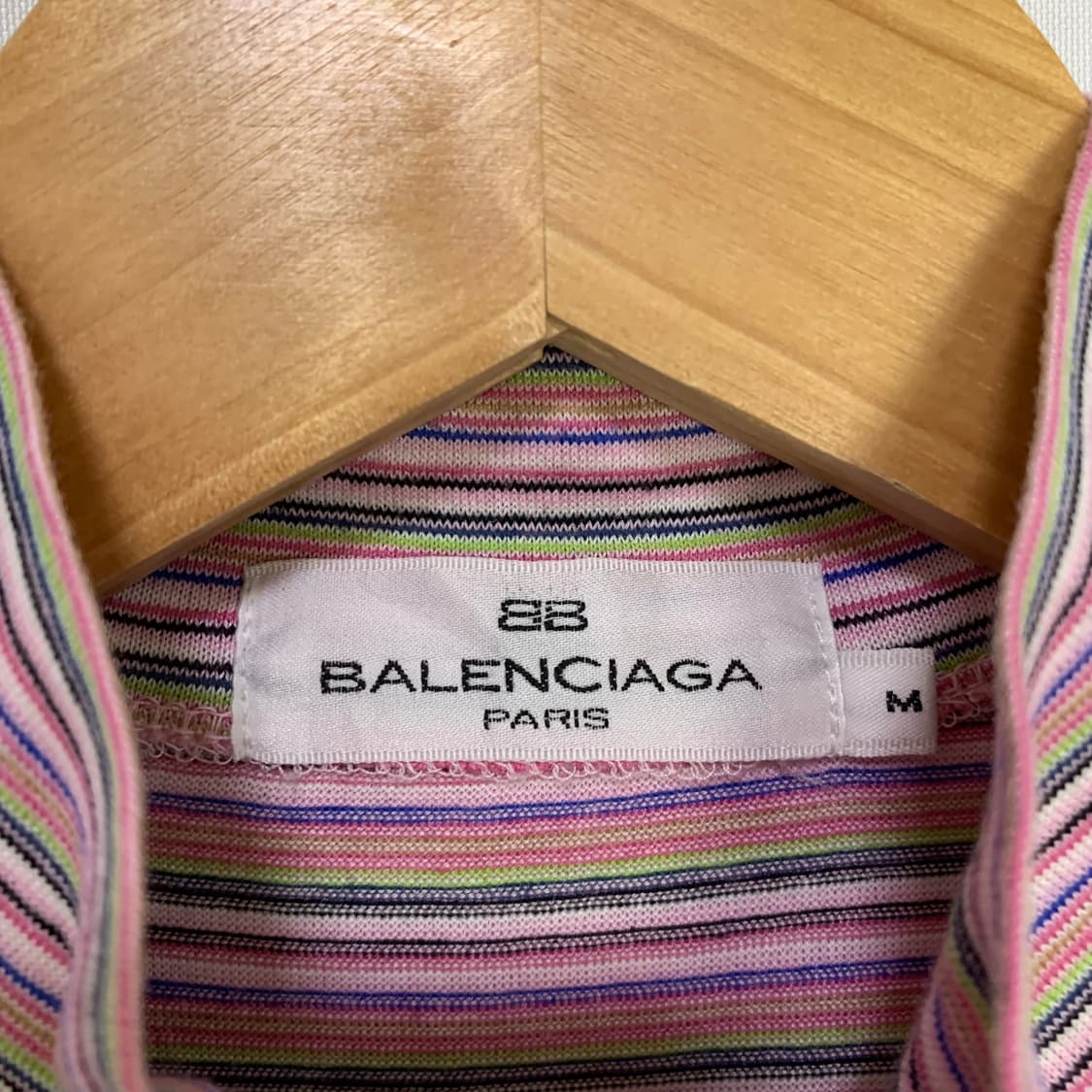 발렌시아가 y2k 모크넥 스트라이프 반집업 슬리브리스 나시탑 빈티지 핑크 상품이미지6