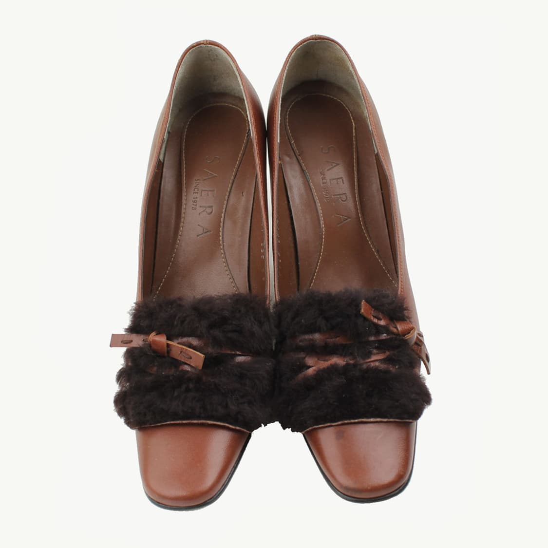 세라 초코브라운 가죽&퍼 장식 구두 235 상품이미지2