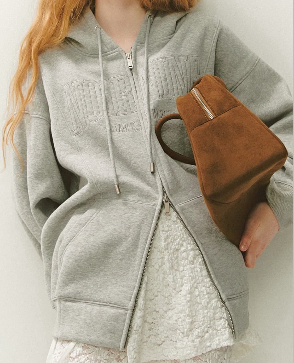 (오늘만 판매) (택O) 누아르나인 유니섹스 투웨이 후드집업 (그레이) 상품이미지4