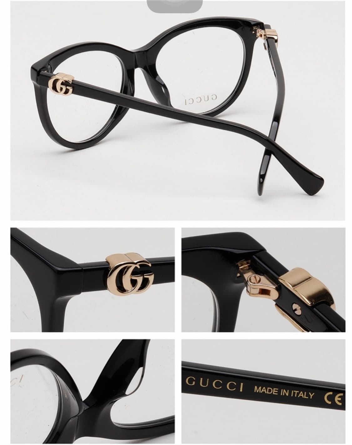 새상품 정품)구찌 GG 로고 블랙 뿔테 안경 상품이미지3