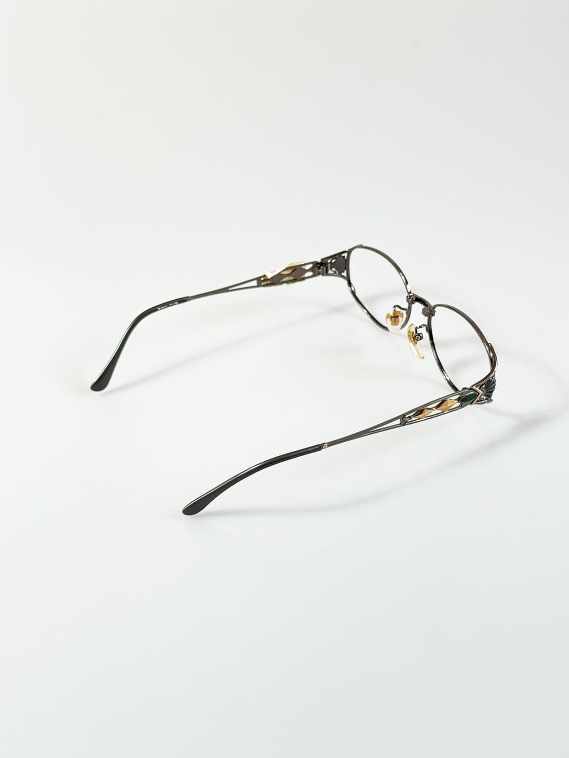 90s P.S.C FASHION 건메탈 오벌 프레임 빈티지 안경 상품이미지4