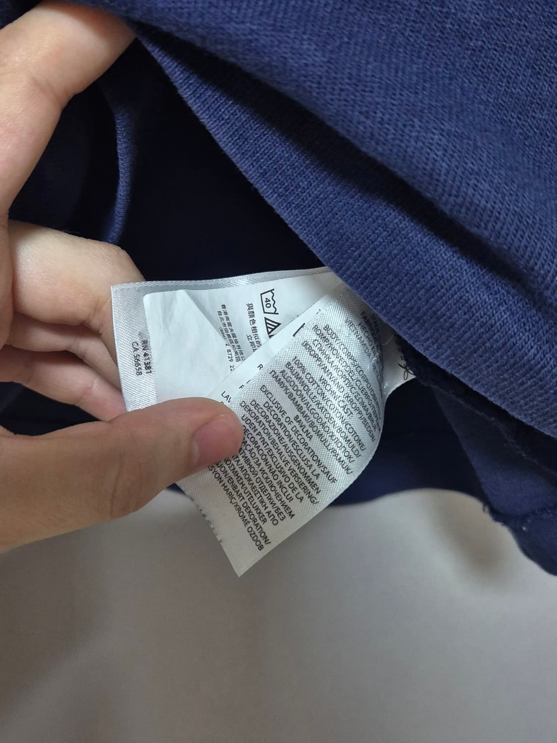 폴로 랄프로렌 QR인증 클래식핏 헤비웨이트 티셔츠 네이비 M 상품이미지5