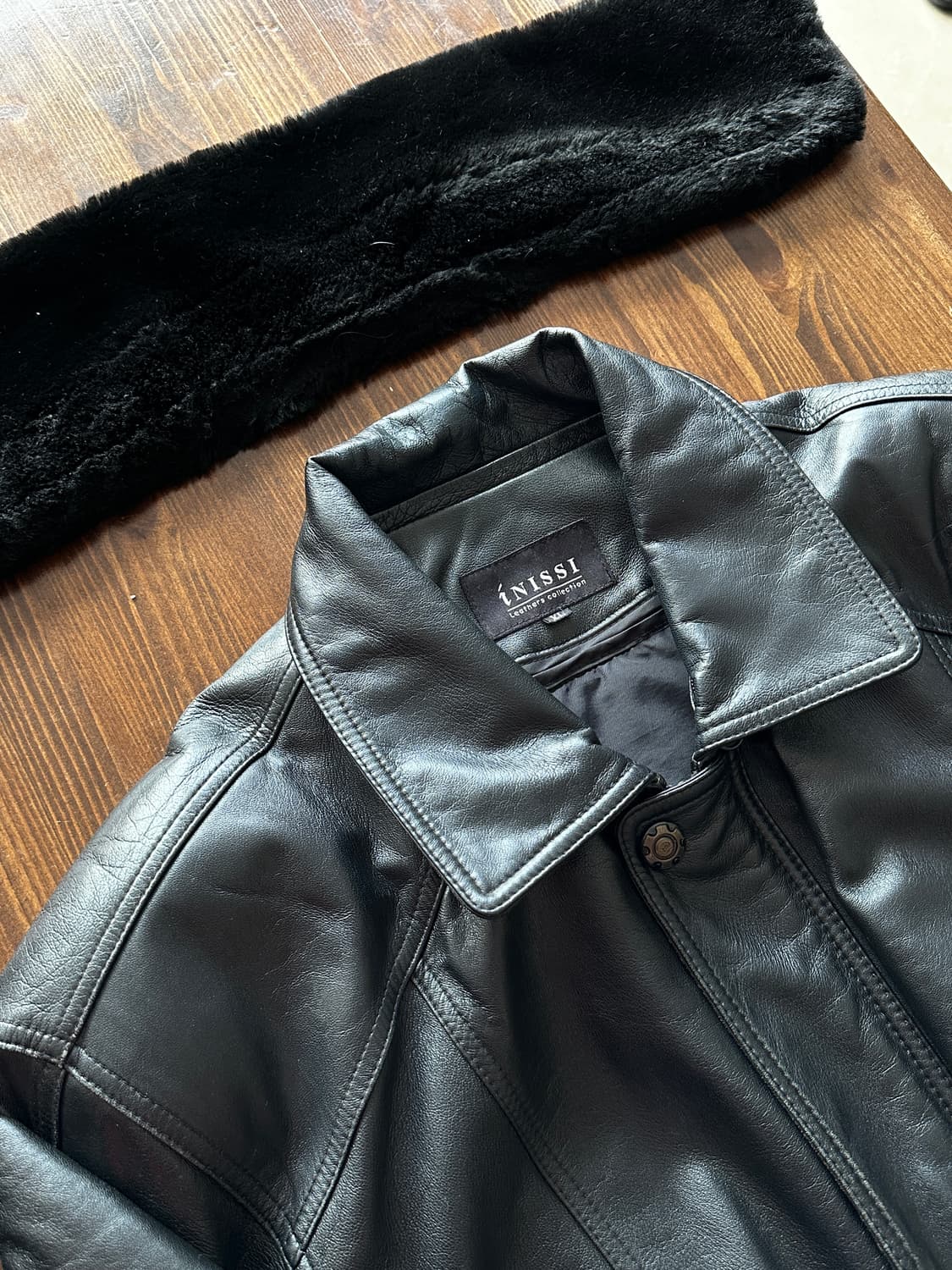 INISSI 빈티지 레더 블루종 자켓 상품이미지7