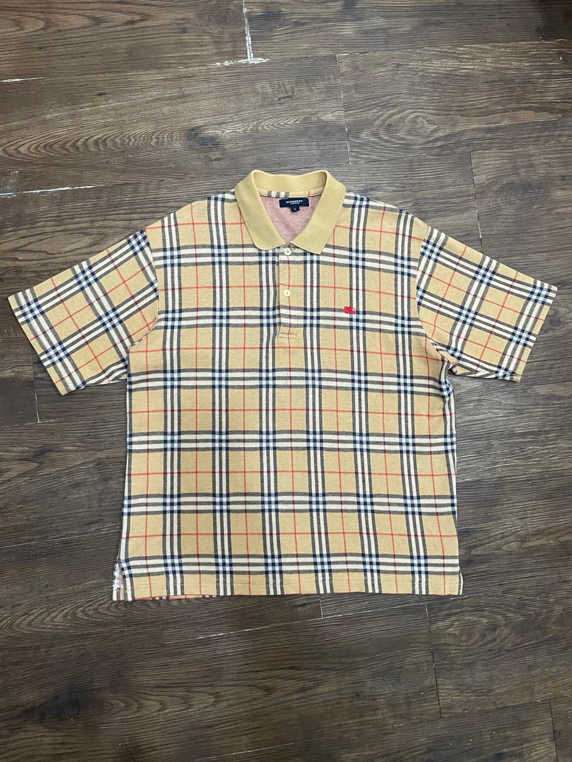 버버리 90s 노바체크 반팔 pk 카라티 베이지 상품이미지1