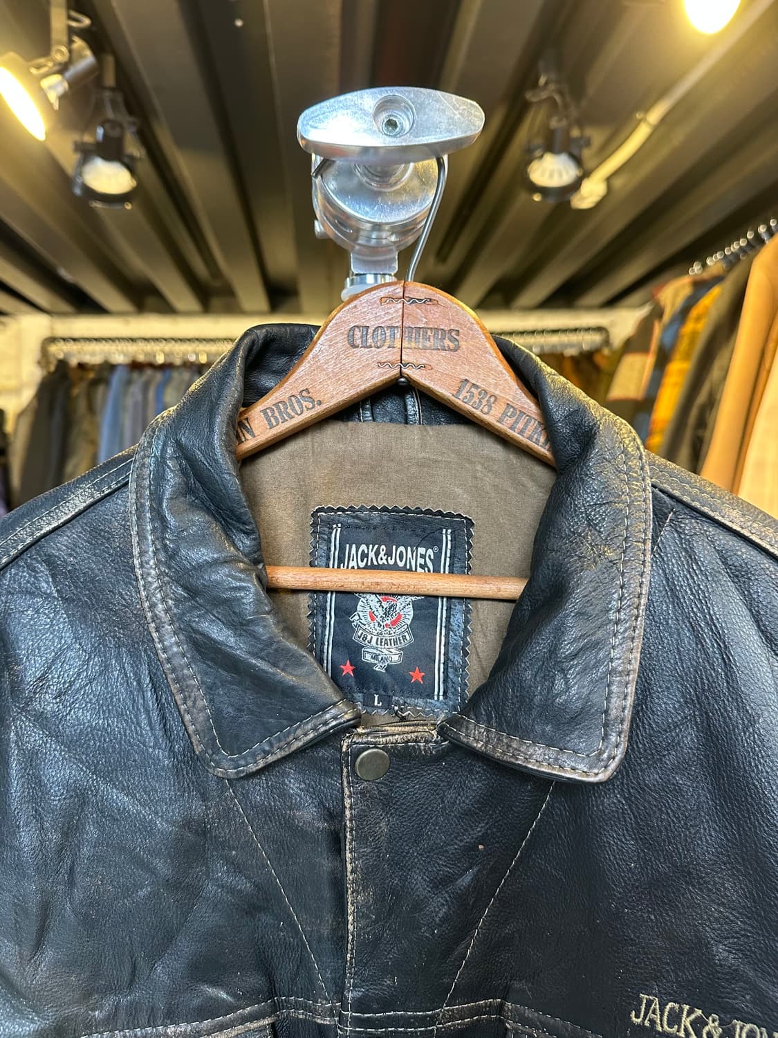 [105]Jack & Jones 헤비 리얼 레더 플라이트 자켓 상품이미지3