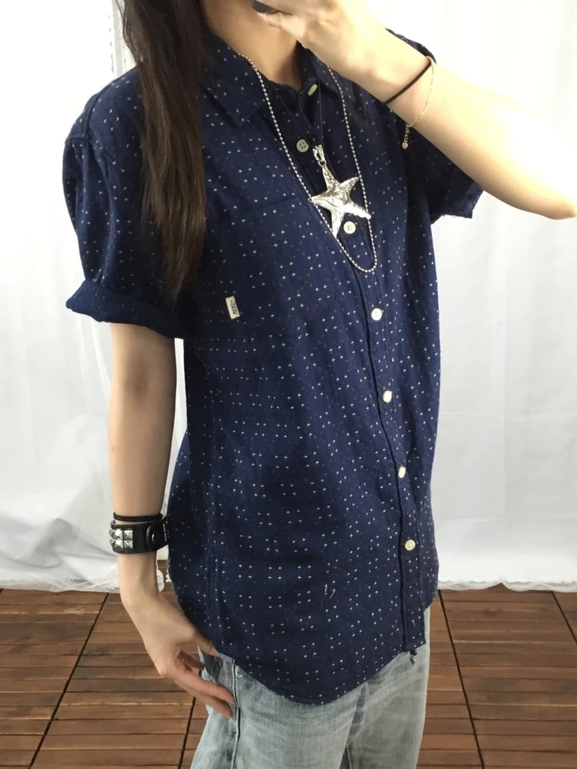 Vans Tailored Fit Dot Shirt Navy 상품이미지3