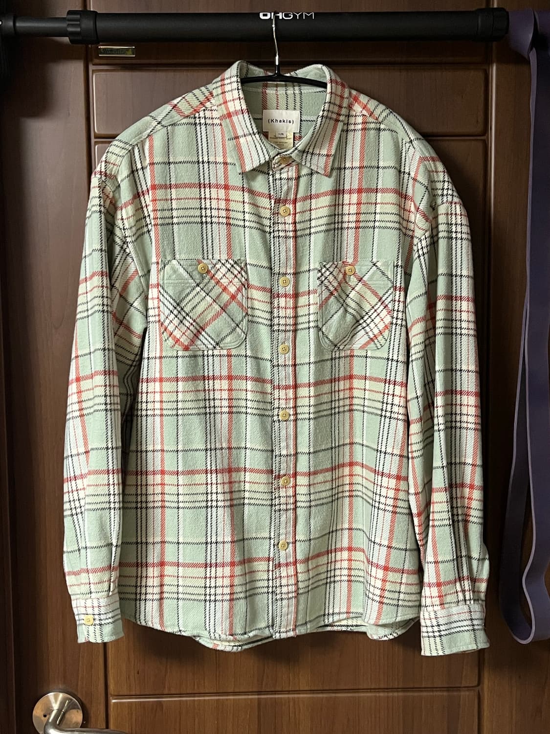 카키스 brushed plaid shirts 라지 L pale green 상품이미지1