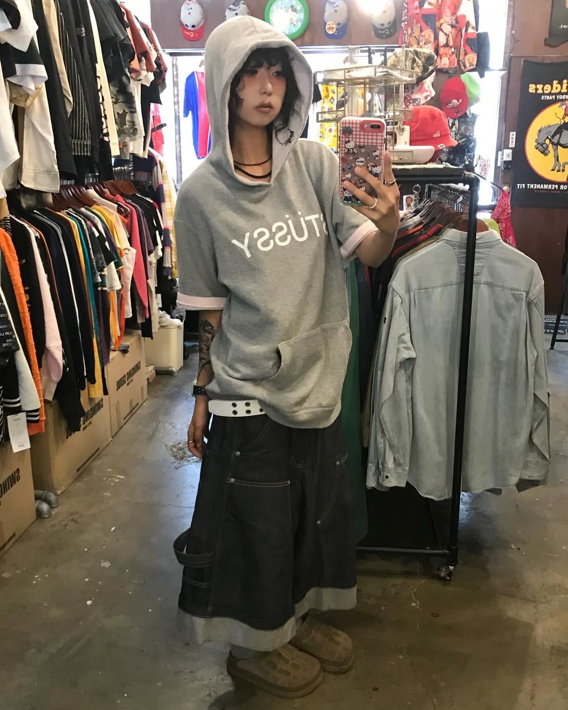Stussy Logo Half Hood Sweat Shirt 상품이미지4