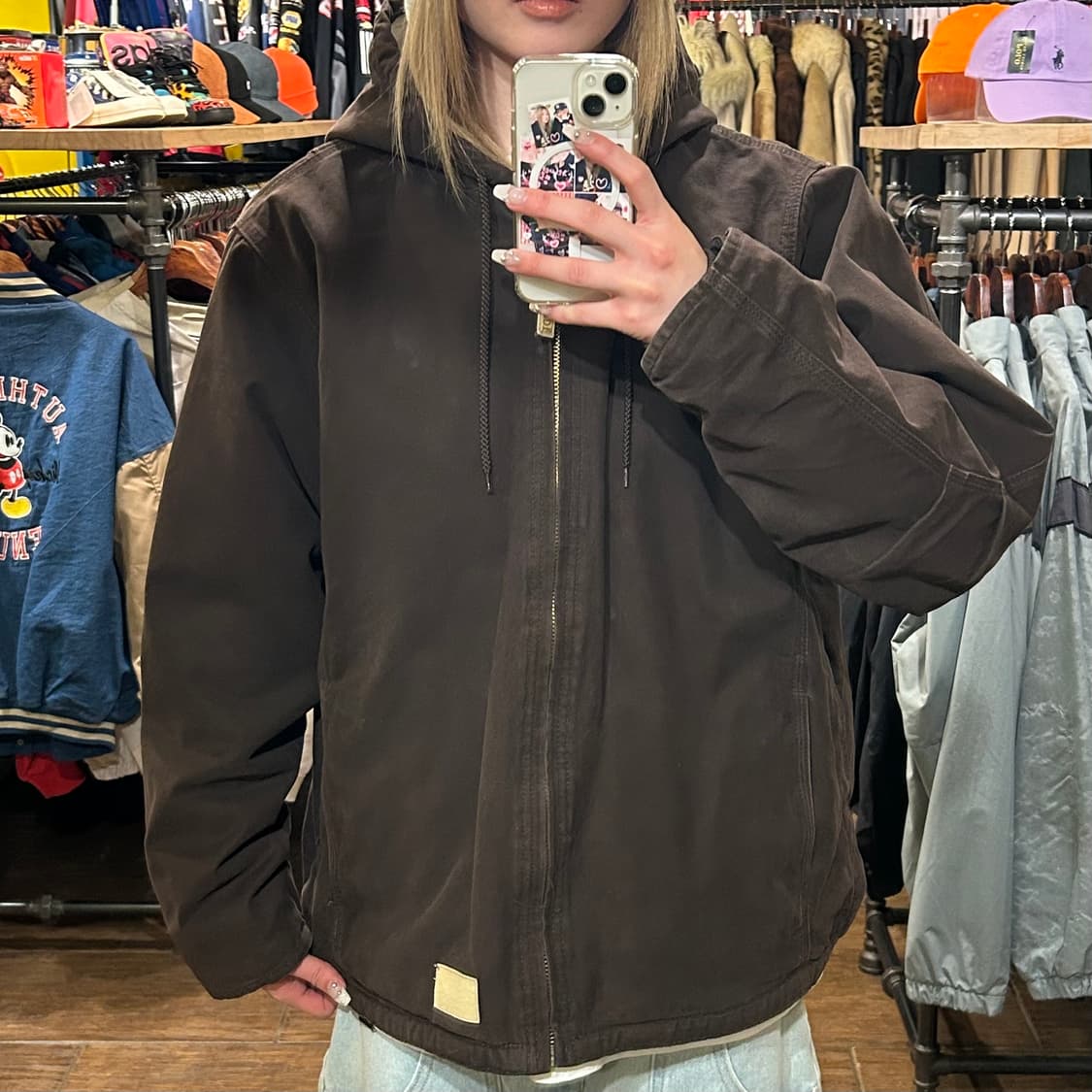 [HI] VTG 후드 자켓 브라운 상품이미지1