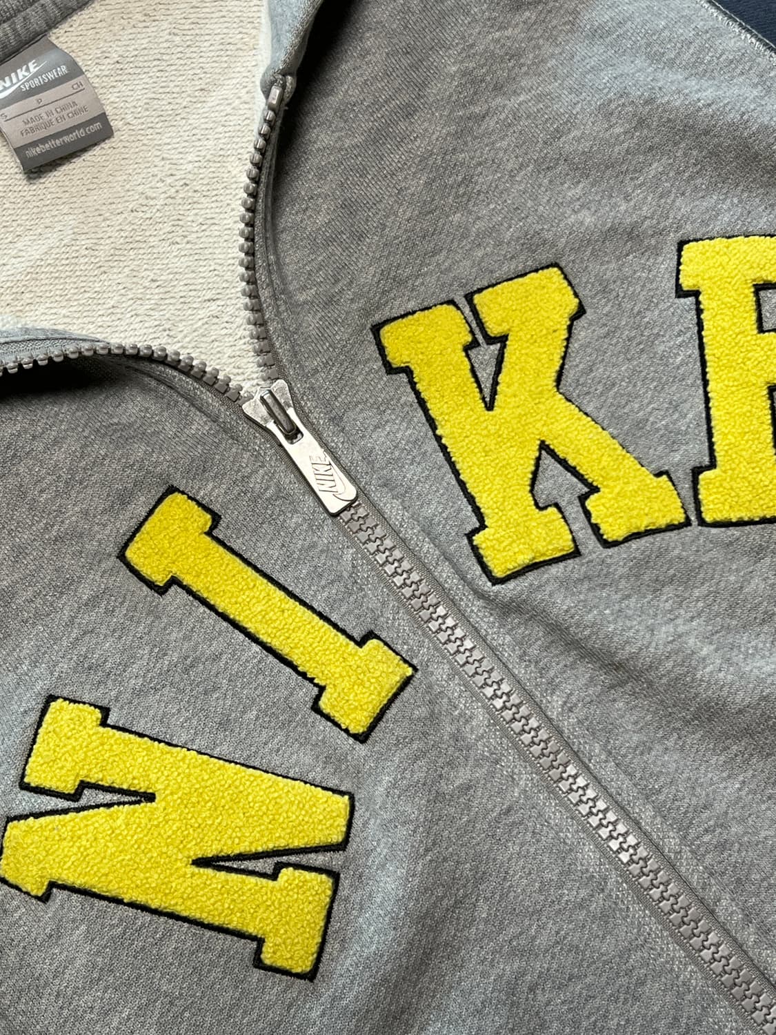 나이키 패치 후드집업 S 배색 그레이 상품이미지3