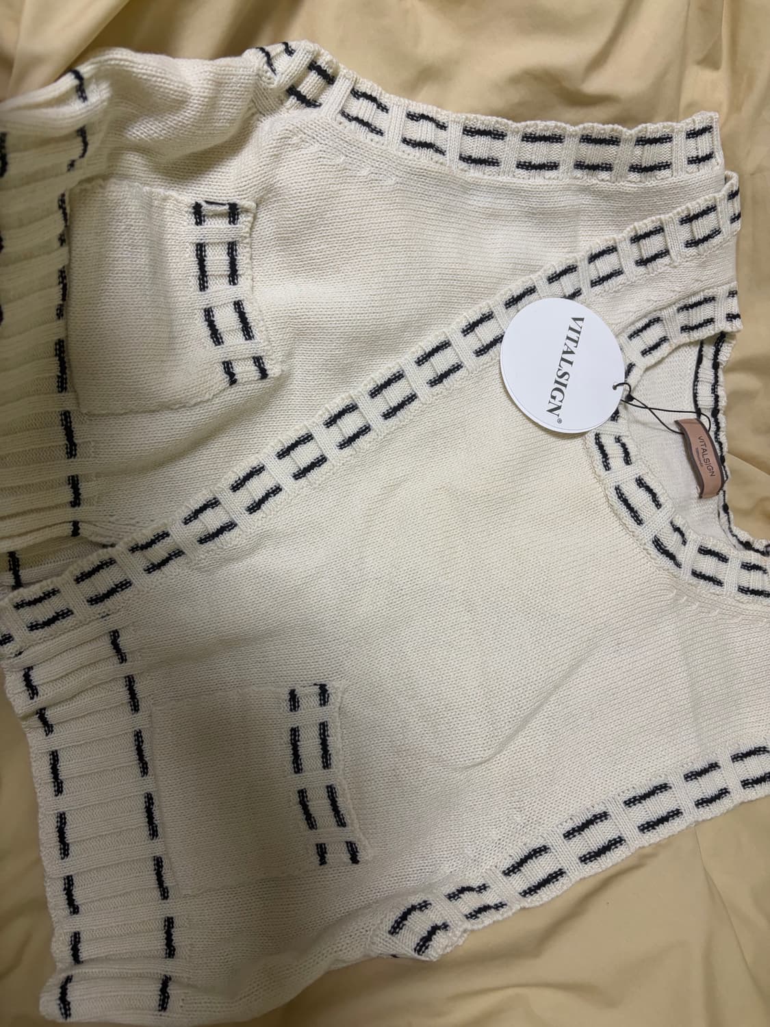 바이탈싸인 램스울 스티치 니트 조끼 (새상품) 상품이미지3