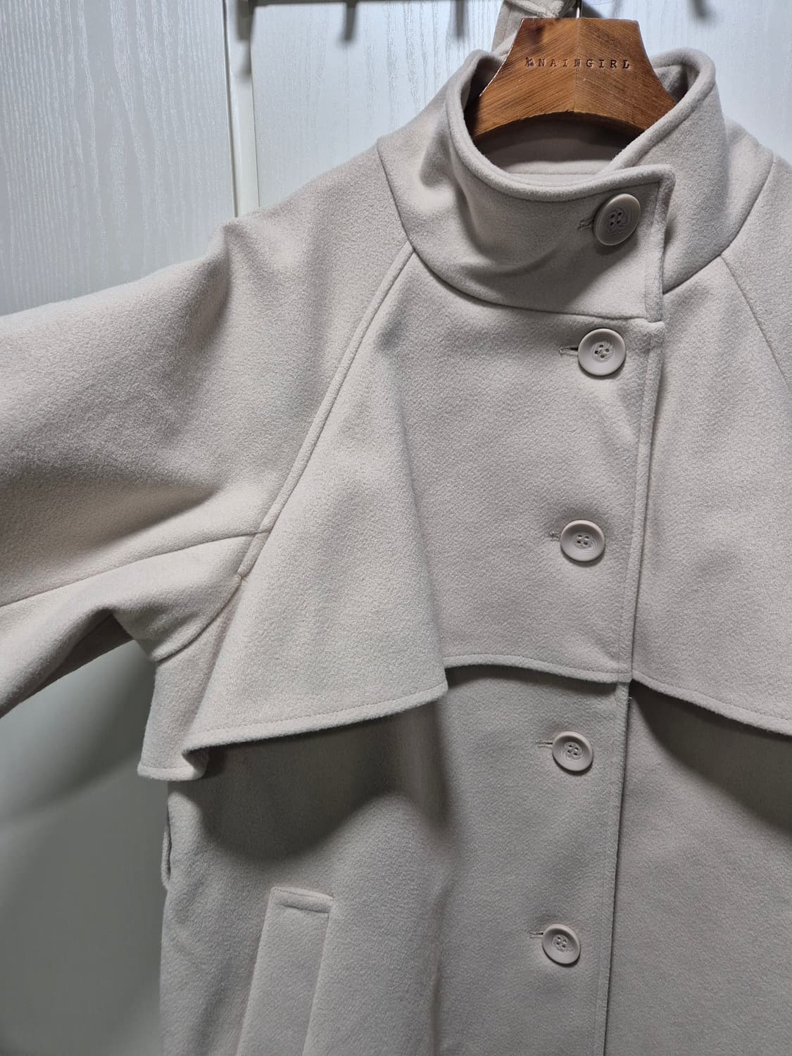 JPN빈티지.아이보리 케이프 롱 코트 상품이미지2