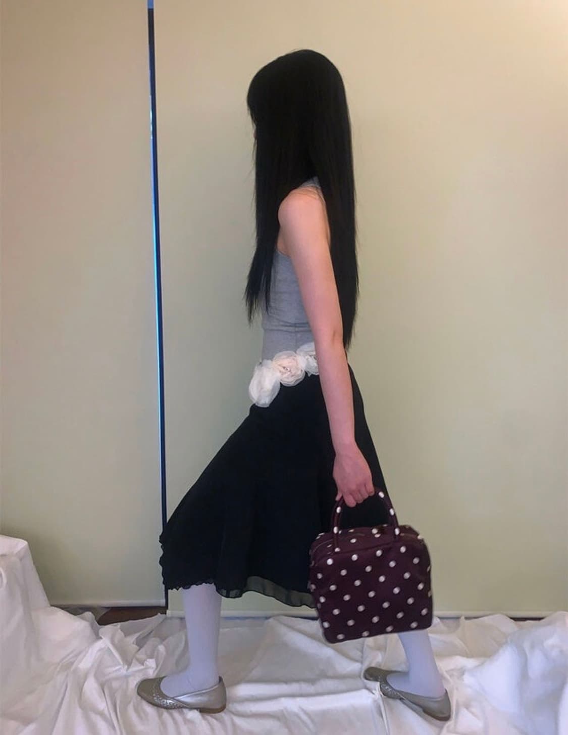 피치바스켓 폴카 도트 백 퍼플 상품이미지1