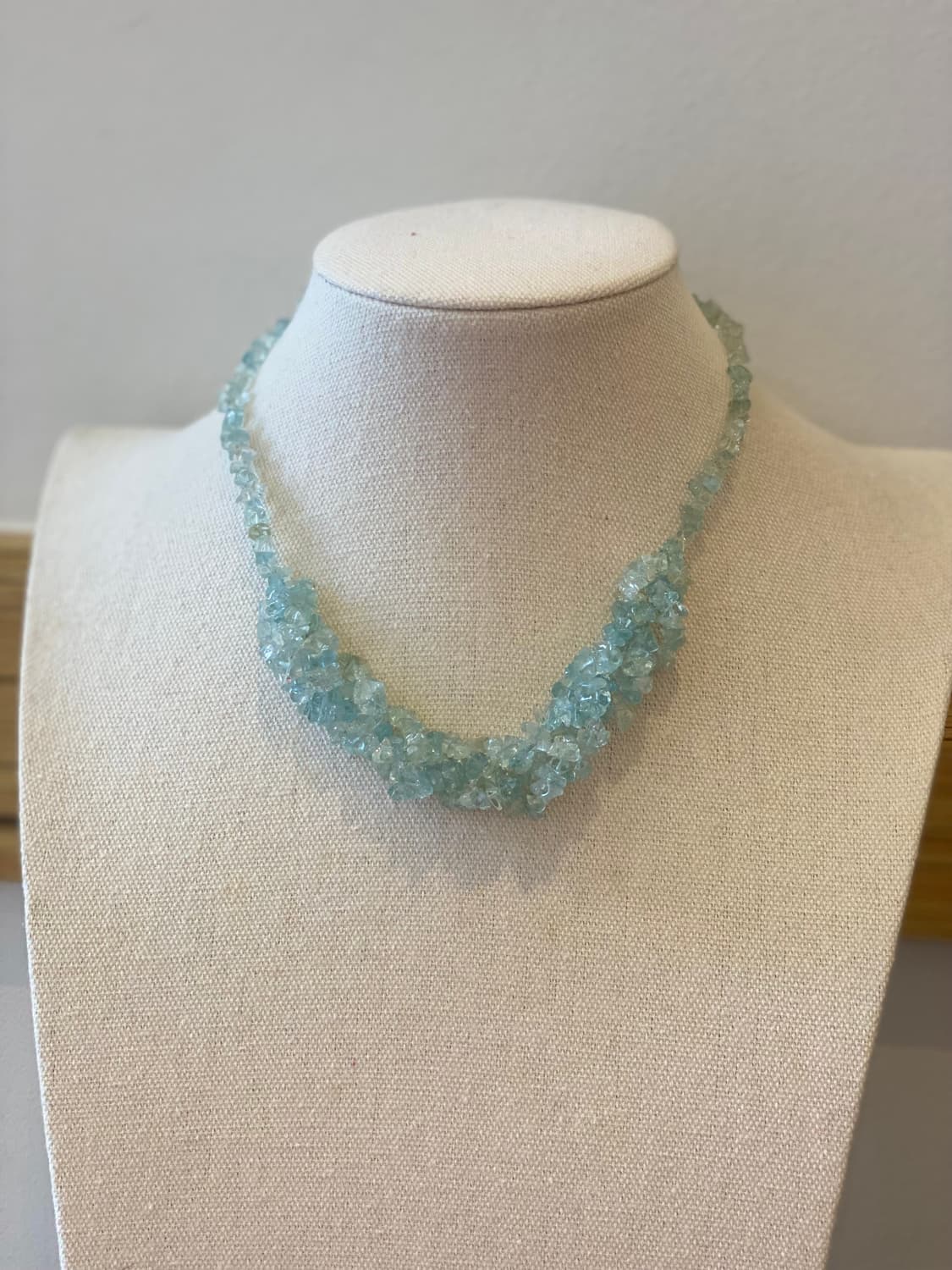 빈티지 아쿠아 블루스톤 비즈 목걸이 상품이미지1