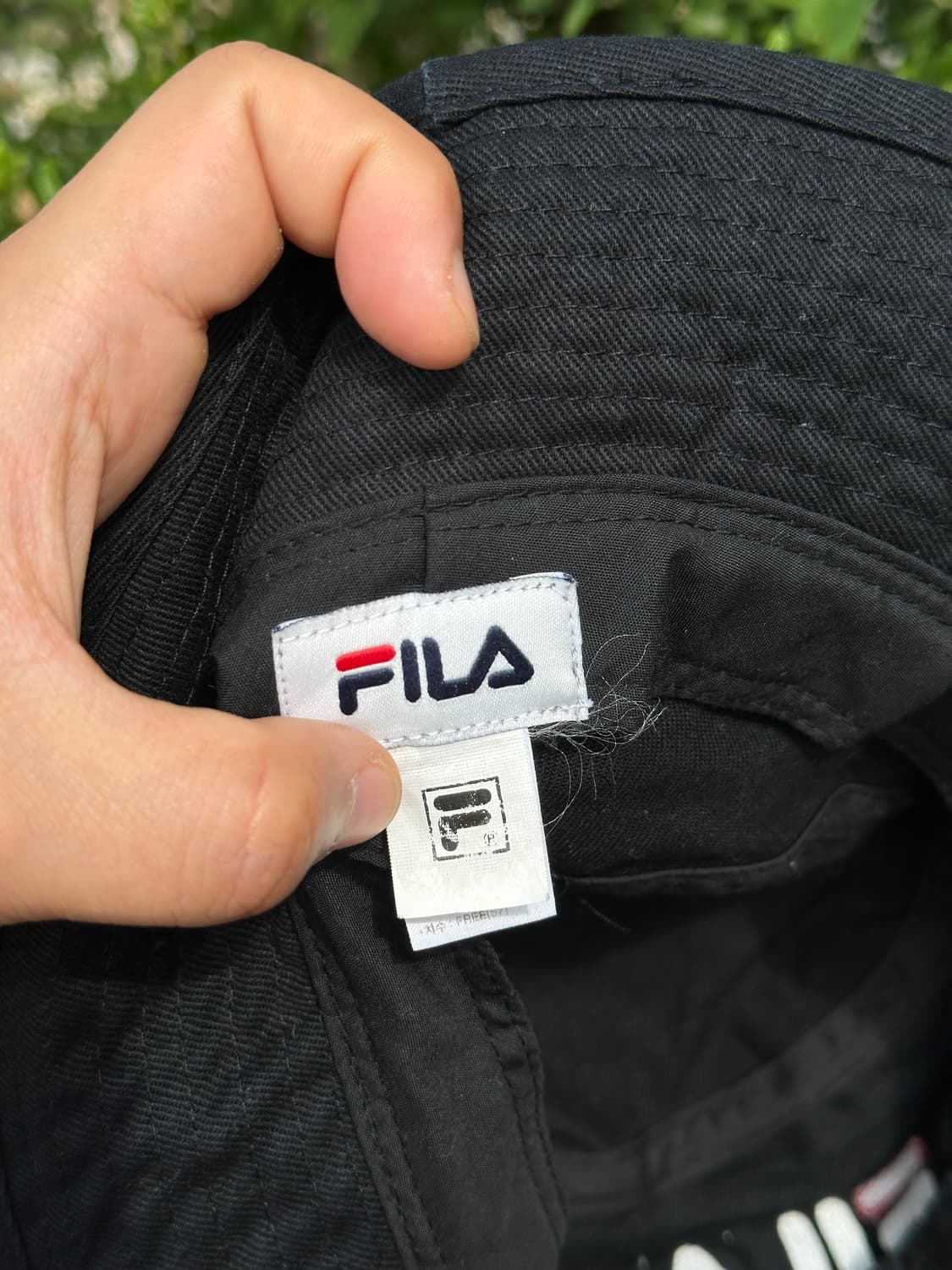 [M] FILA 휠라 로고 블랙 버킷햇 모자 상품이미지5