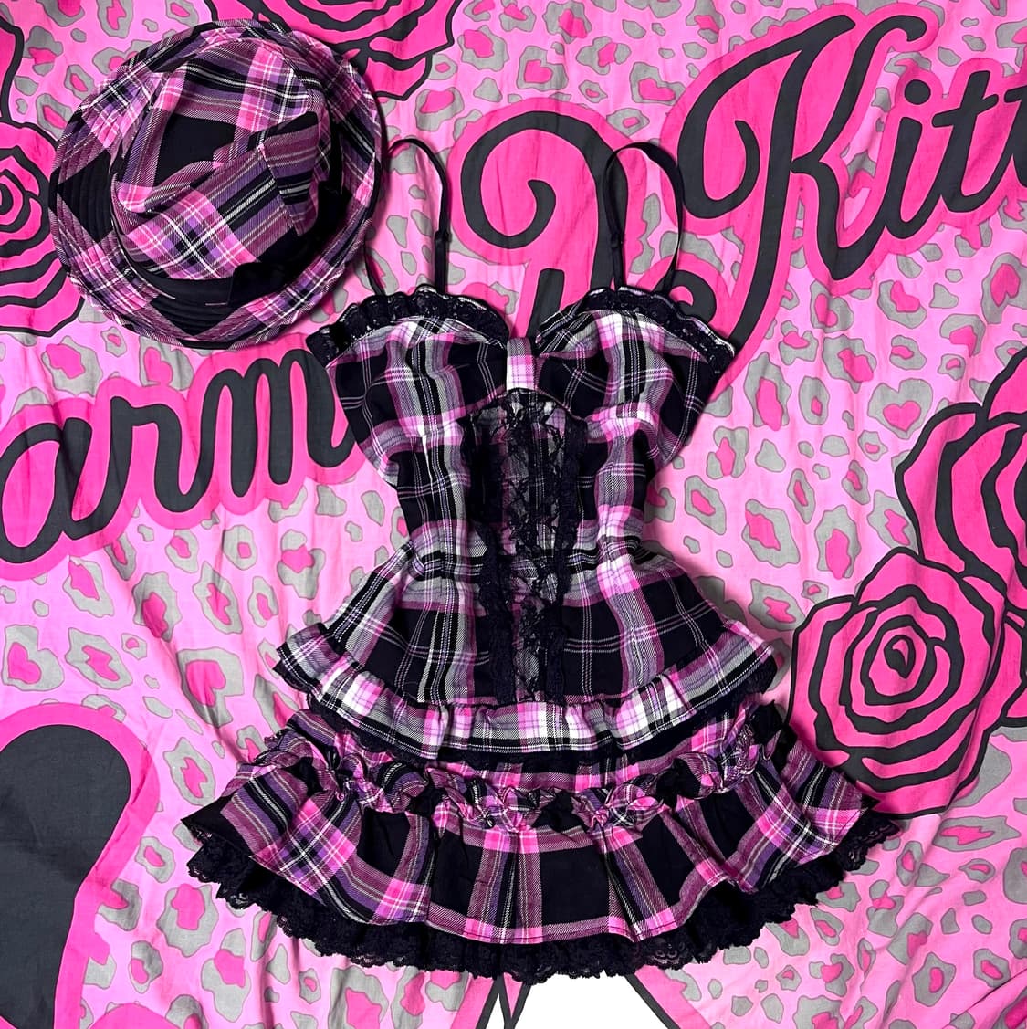 MA*RS마즈 블랙핑크 체크 셋업 히메오네갸루 핀터대장 스쿨고갸루 아게하 상품이미지1