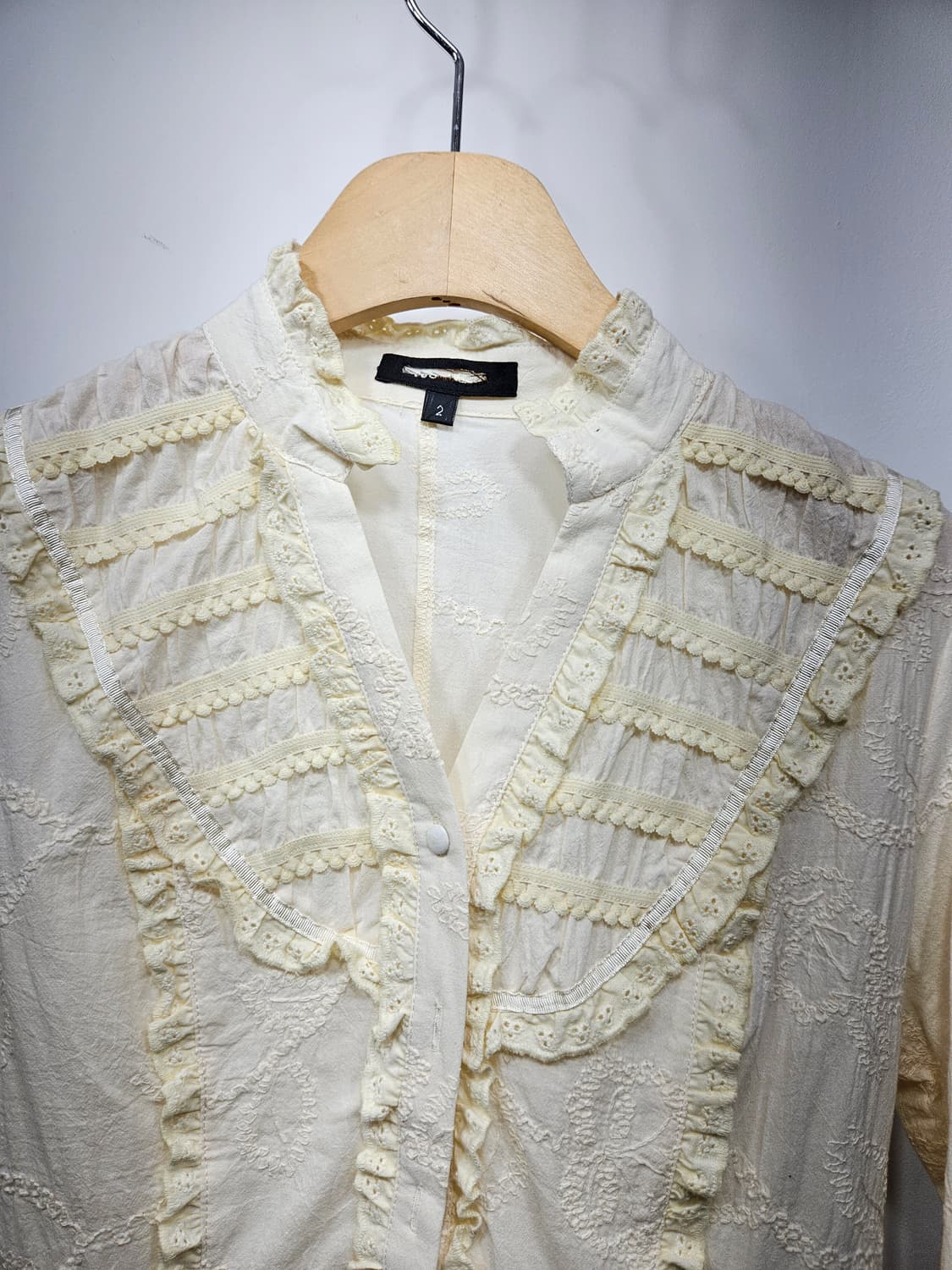 아이보리 고급스러운 레이스 블라우스 [미사용] 상품이미지2