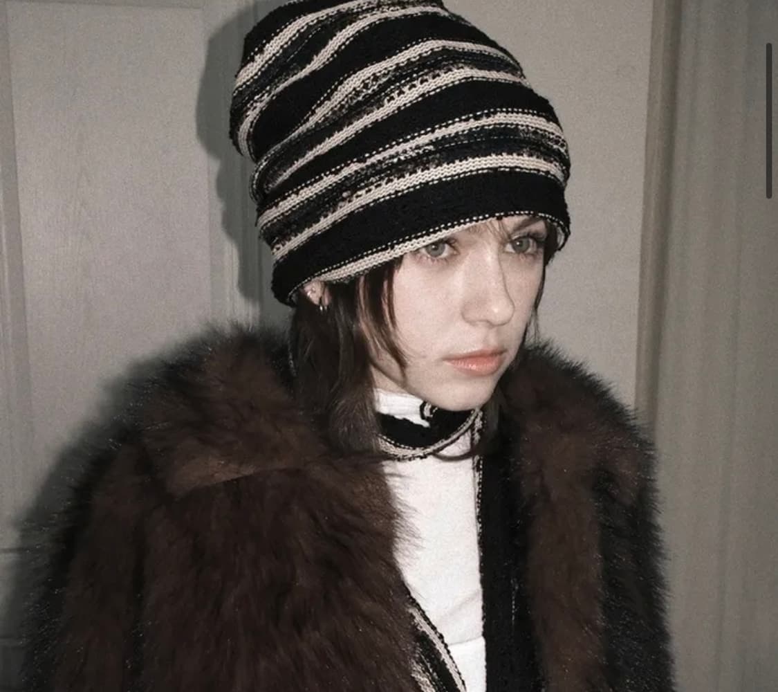 보르 Knit Hat&Neck Warmer_Black&Beige 상품이미지1