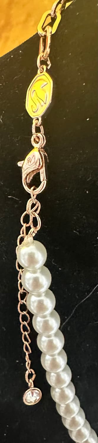 스와로브스키진주/체인 곰돌이 팬던트 목걸이 상품이미지5