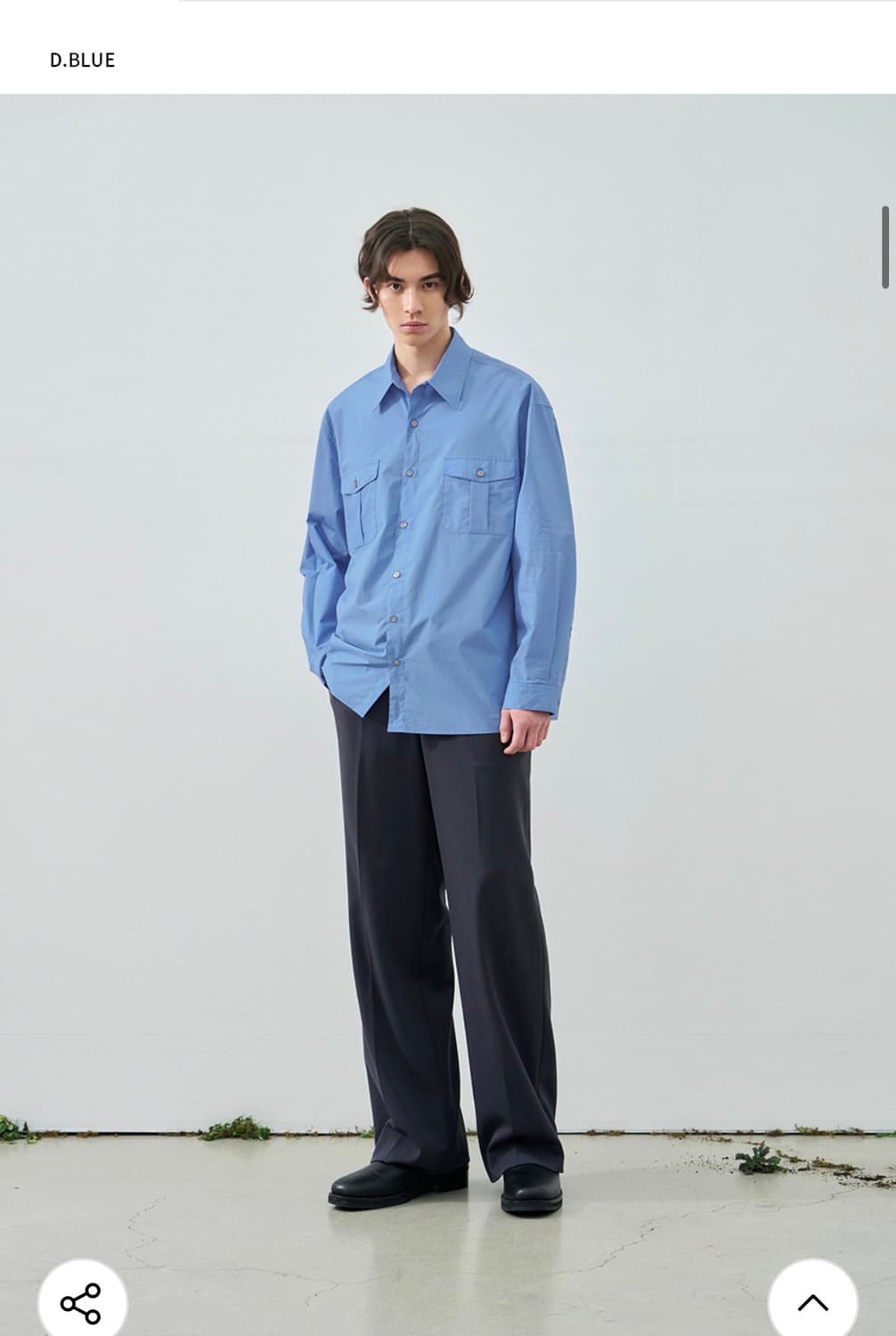 (새상품)(L) 드로우핏 페이퍼 코튼 알렉스 셔츠 [D.BLUE] 판매 상품이미지3