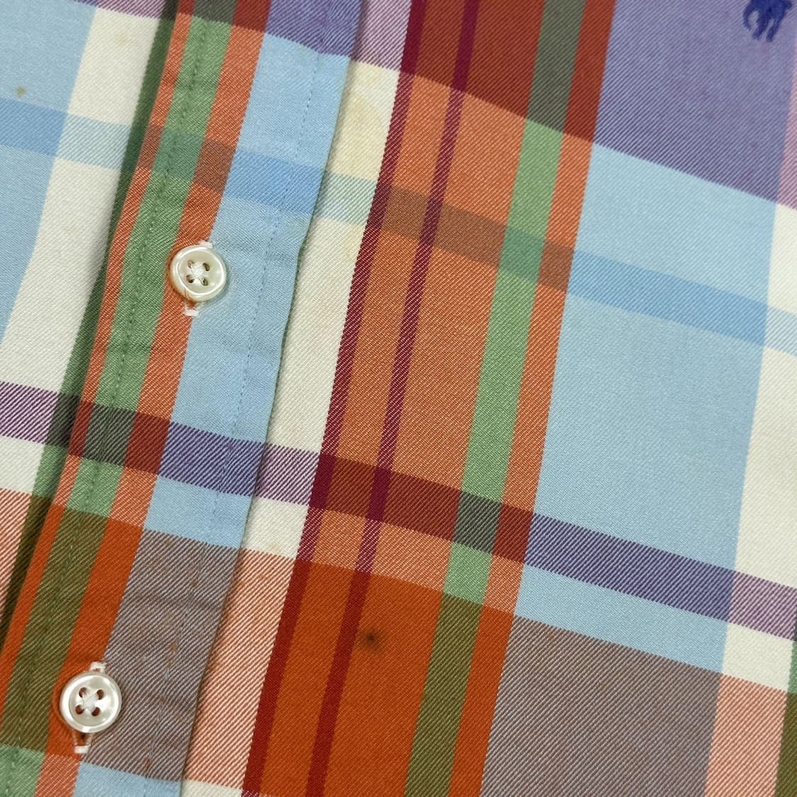 폴로 랄프로렌 포니 커스텀 핏 체크셔츠 (M) 상품이미지4