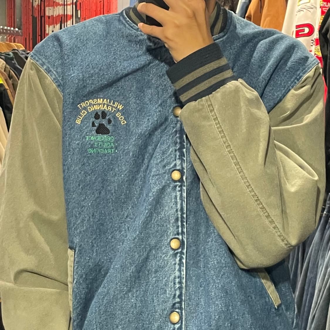 [IM] VTG 빈티지 데님 카키 바시티 자켓 상품이미지7