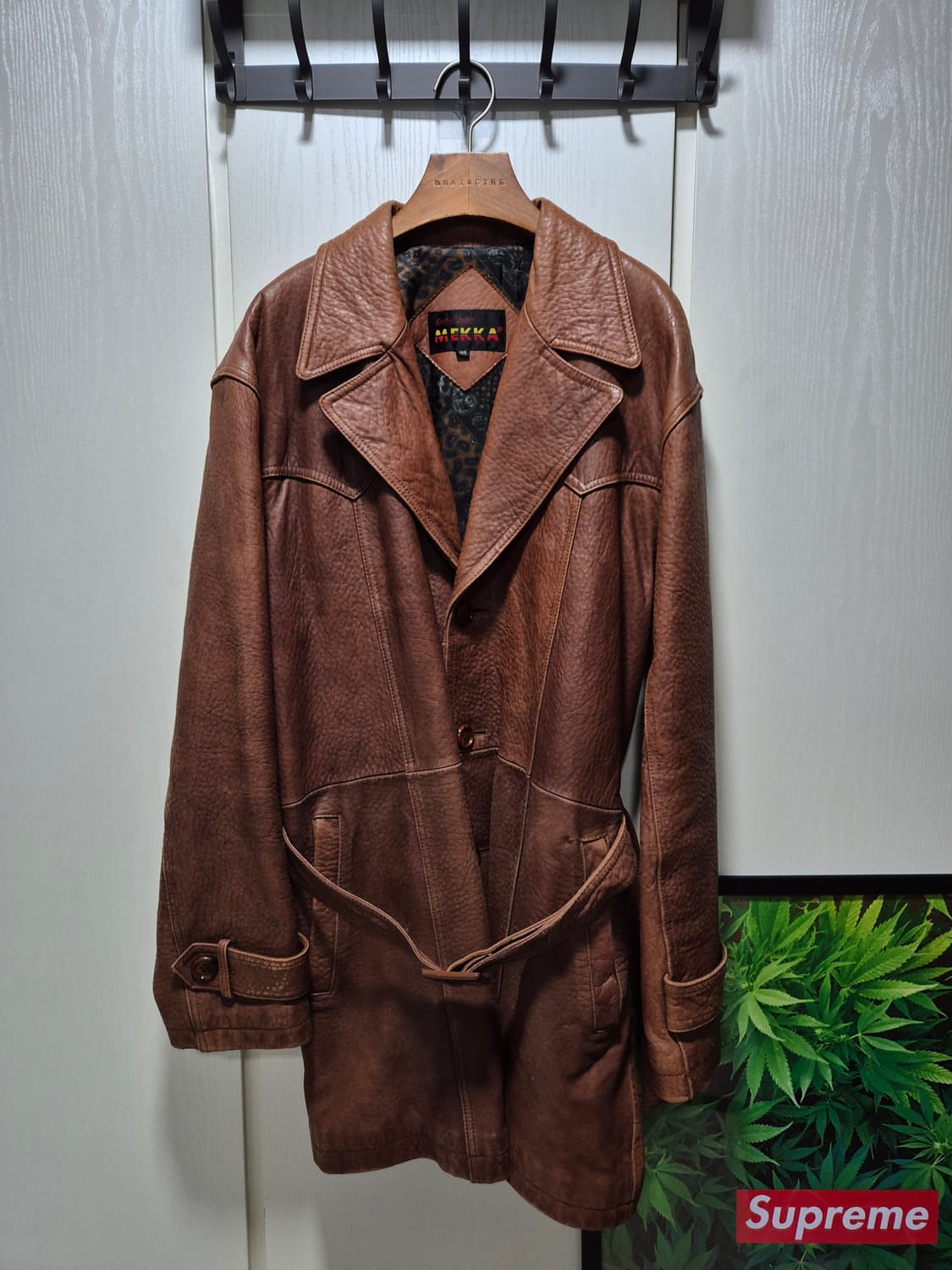 MEKKA 빈티지 브라운 가죽 코트 상품이미지1