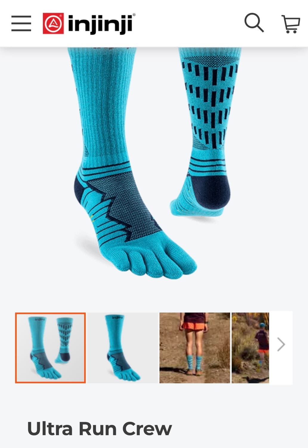 Injinji 인진지 울트라런 크루 삭스 양말 트레일러닝 쿨맥스 새제품 상품이미지1