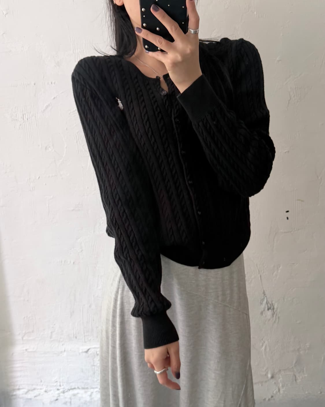 Polo 폴로 랄프로렌 QR신형 블랙컬러 케이블 걸즈 가디건 상품이미지6