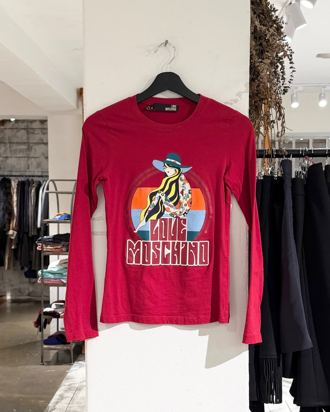 모스키노 레드 러브모스키노 프린팅 티셔츠 상품이미지1