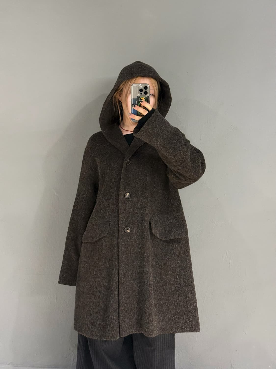 Mohair blend hood coat 상품이미지2
