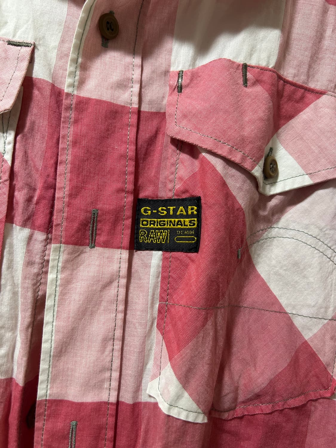 G star raw 체크 반소매 셔츠 상품이미지2