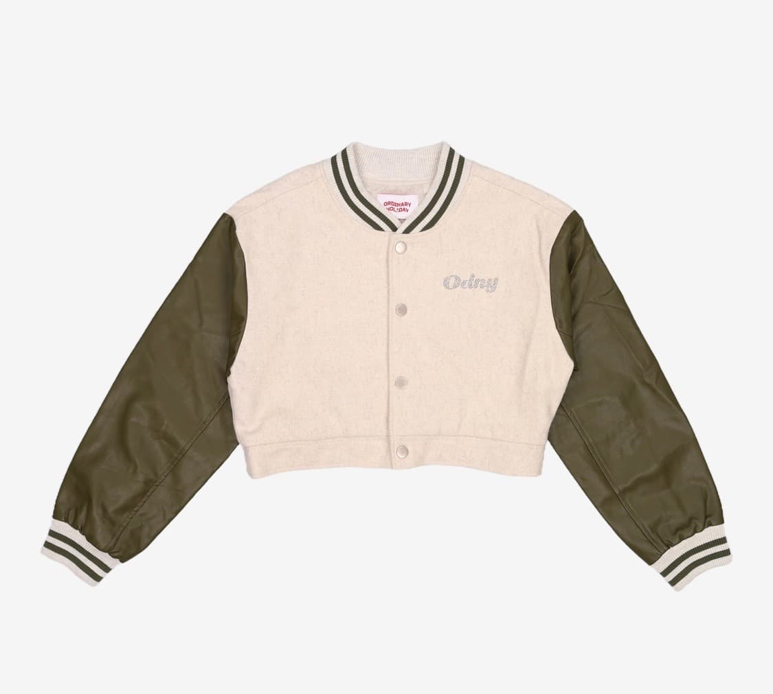 오디너리홀리데이 크롭 바시티 자켓 상품이미지1