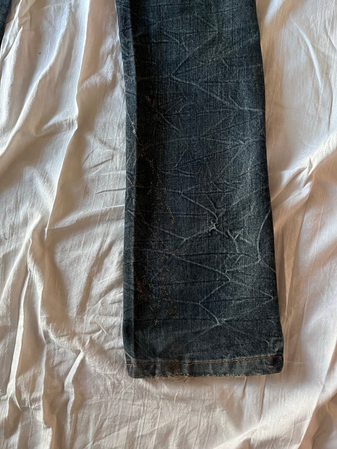 Distressed Pearl Boot cut Y2K Denim 상품이미지7