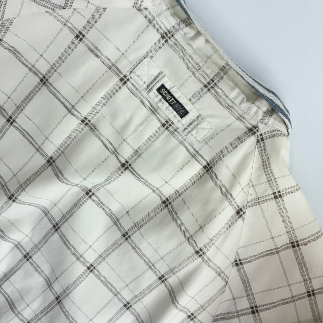 Schott  쇼트 90,s 화이트체크 블루종 자켓  상품이미지6