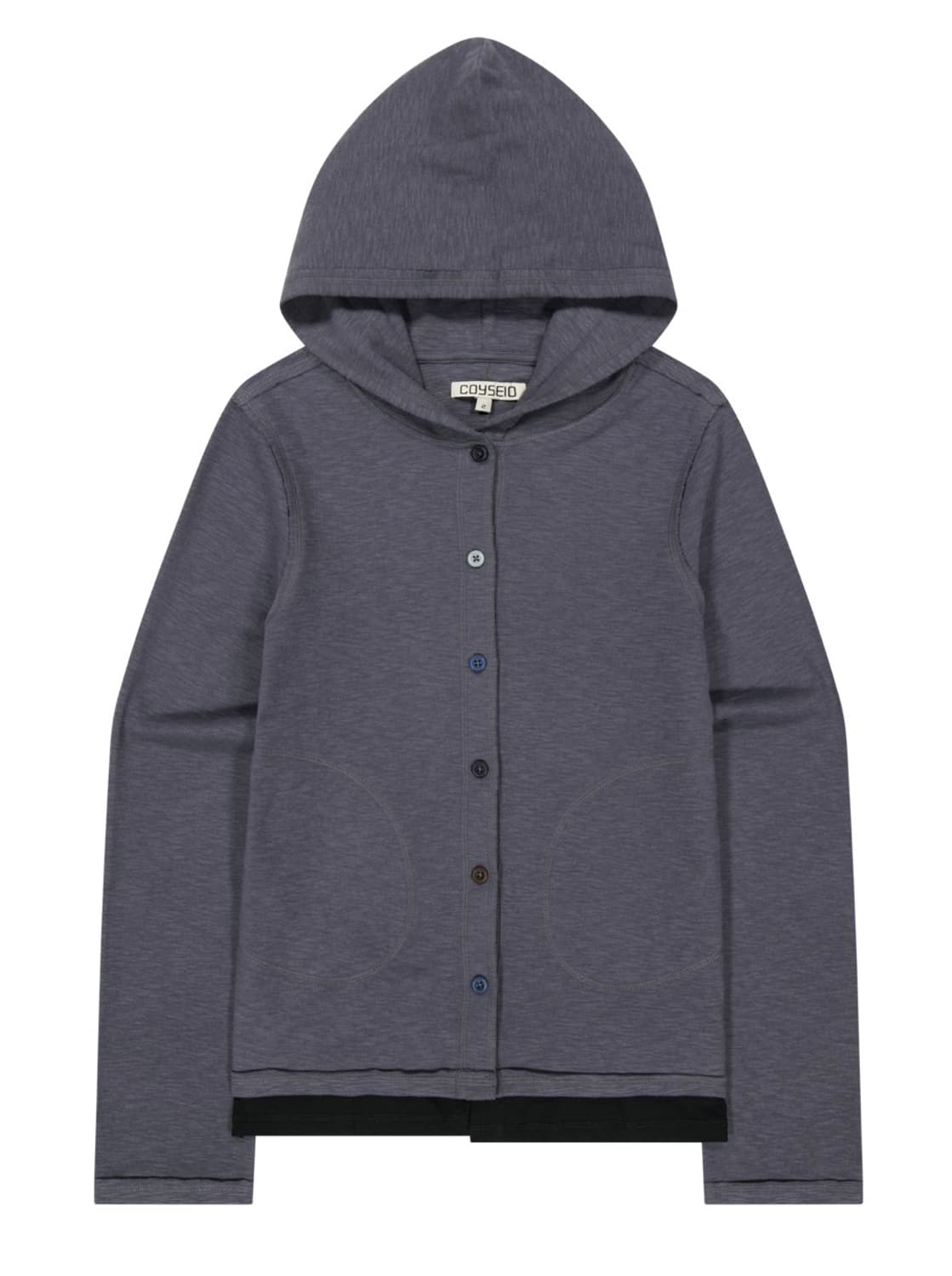 코이세이오 투폴드 버튼 집업 후디 차콜 상품이미지1