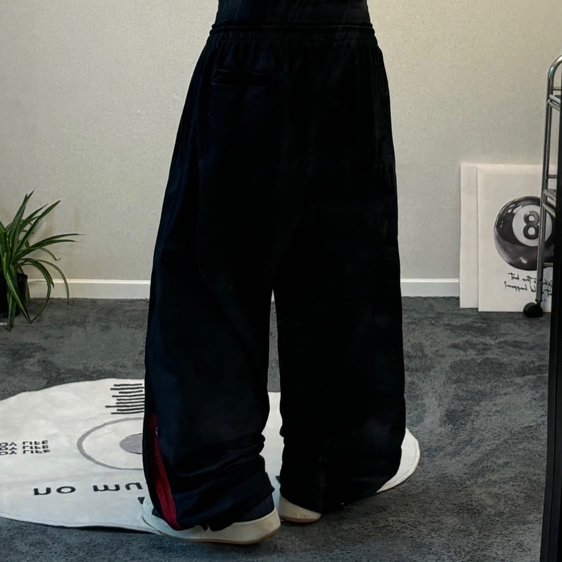 90s JORDAN 올드스쿨 블랙 레드 배색 트랙팬츠 상품이미지3