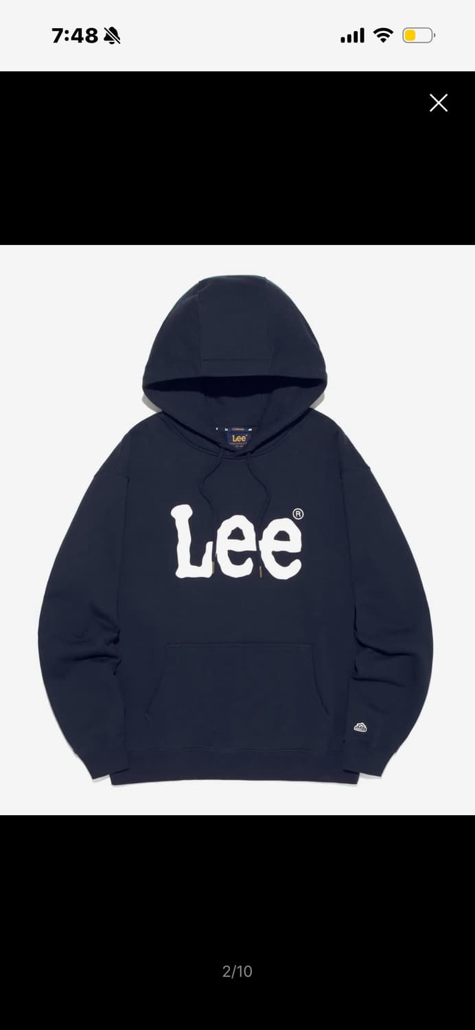 LEE 빅 트위치 로고 후드 티셔츠 네이비 (L) 상품이미지1