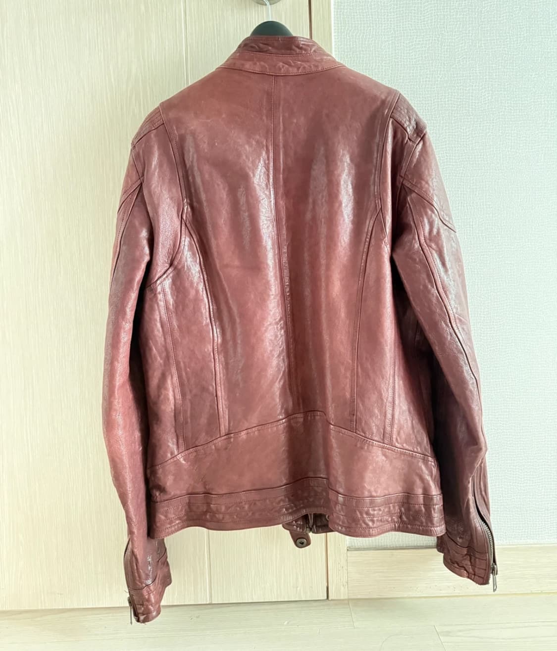 Vintage 핑크브라운 레더자켓 100 상품이미지3