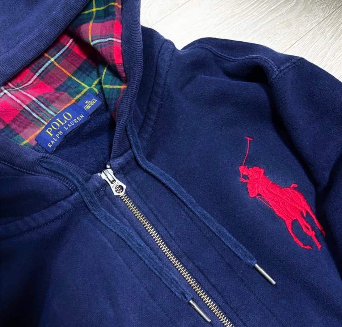 빅포니 체크 후드집업 상품이미지1