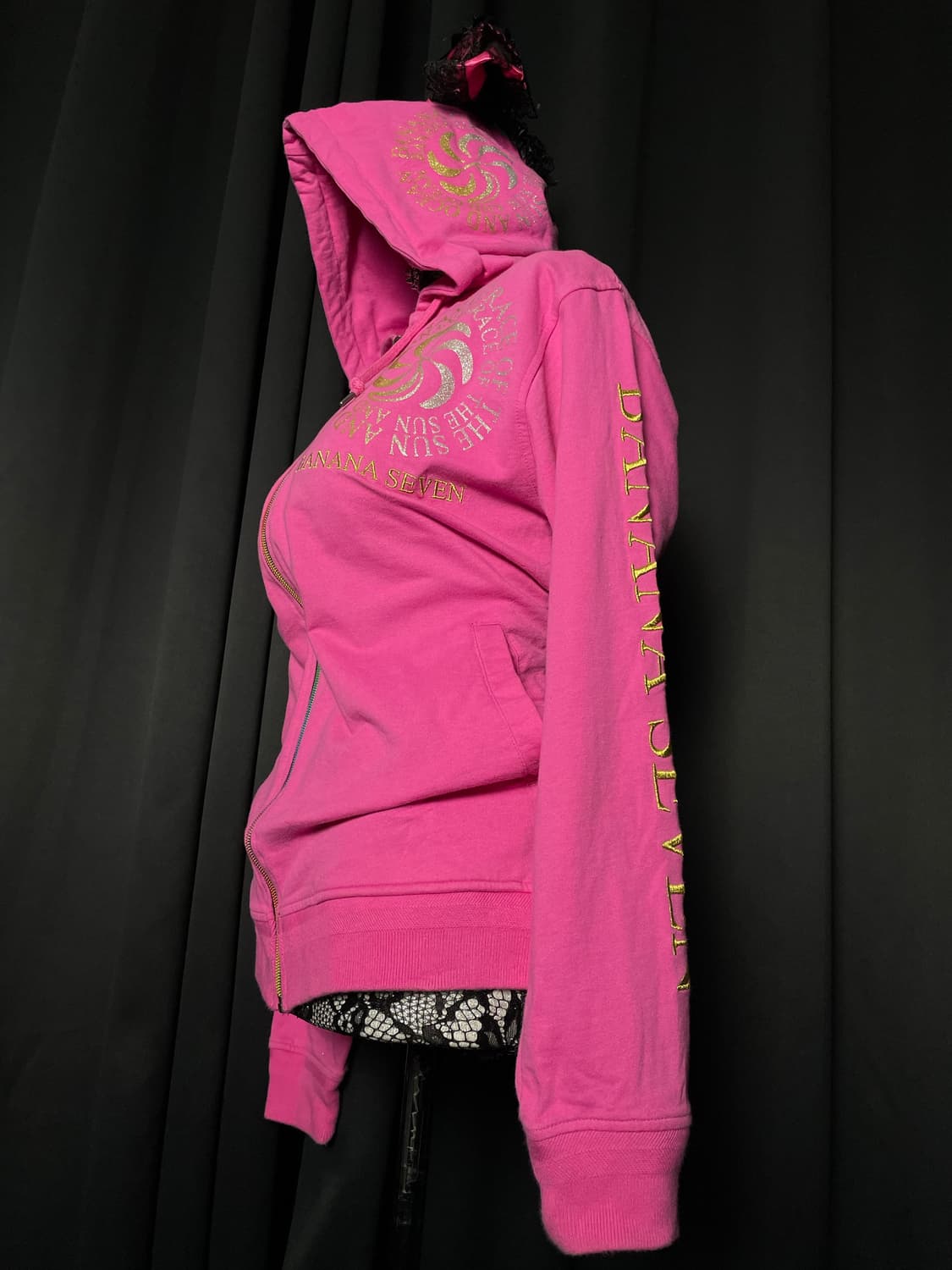 JPN 펑크 핑크 레인보우 지퍼 후드집업 상품이미지5